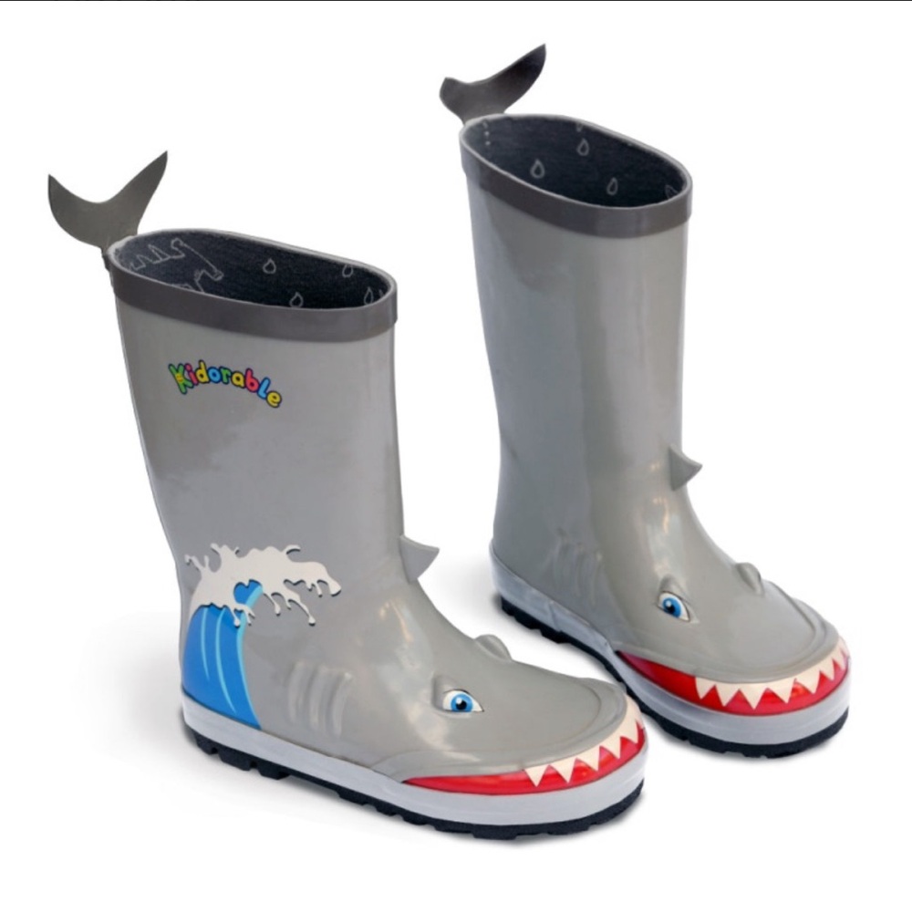 Kidorable shark rain boots, size 13